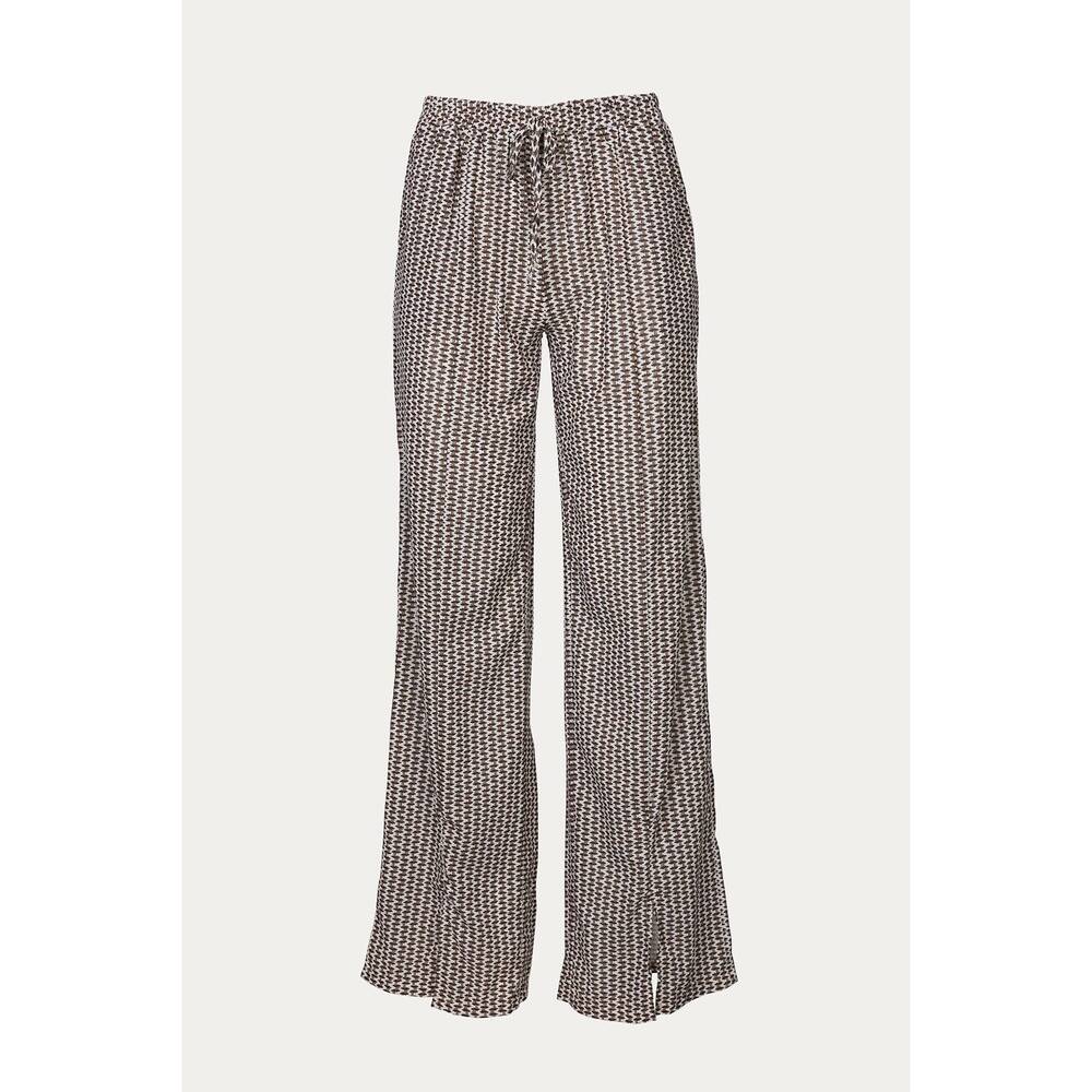 NEW ESLEY COLLECTION relaxed slit-hem printed jersey pant in brown